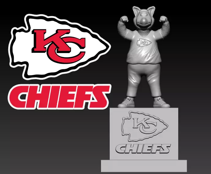 NFL - KANSAS CITY CHIEFS MASCOT STATUE - 3D PRINT 3D print model