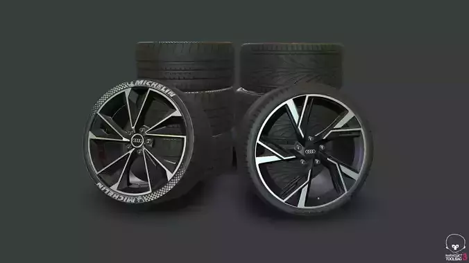Set of tires and rims for Audi