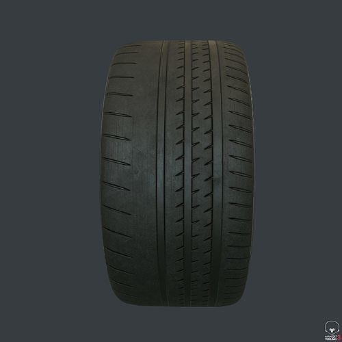 Set of tires and rims for Audi Low-poly 3D model 5