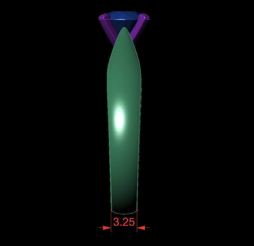 Round 0-75-CT Quarter Round Profile Shank Width 3-25mm 3D print model_5