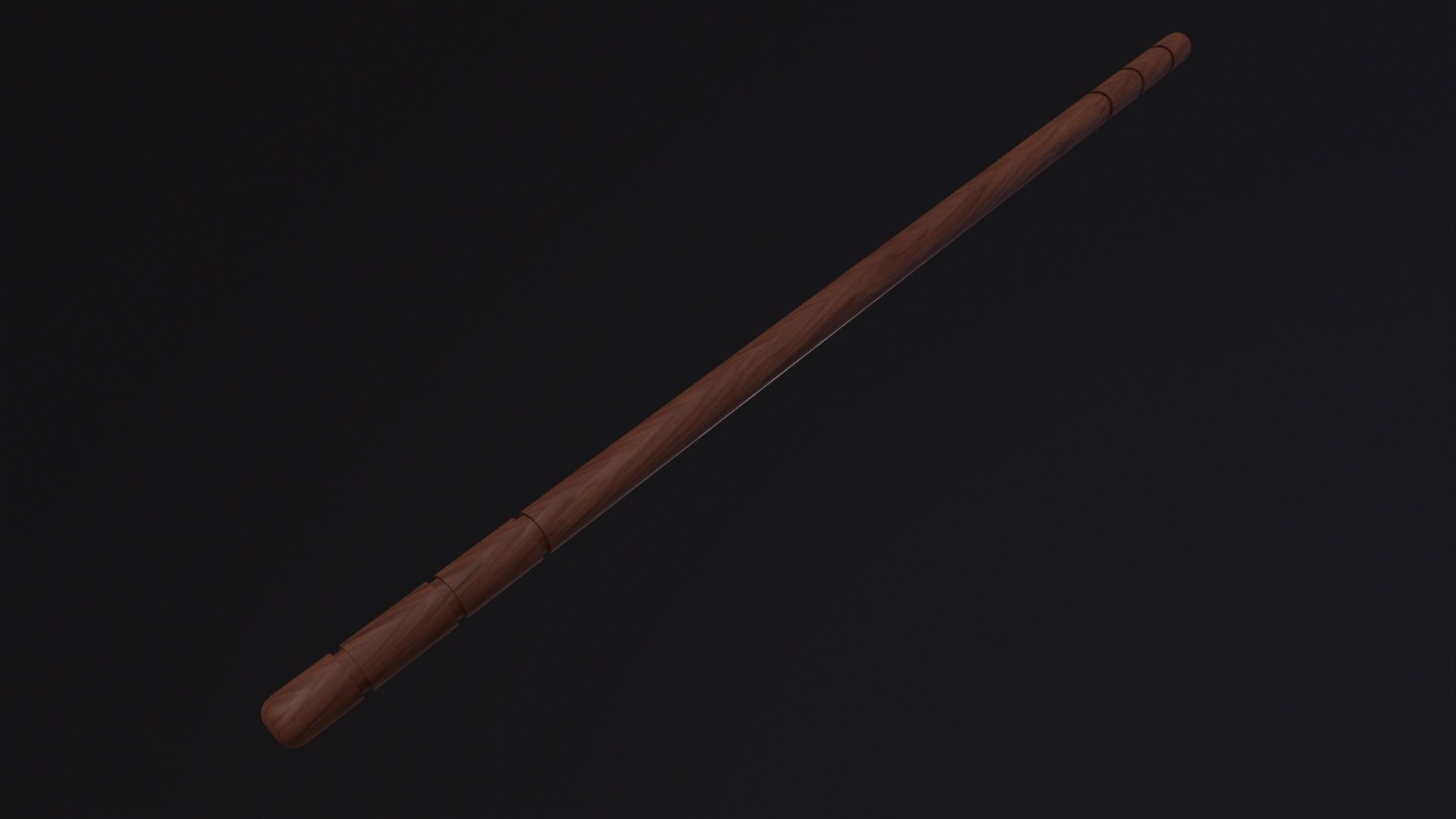 Martial Arts Stick Weapon Low-poly 3D model_3