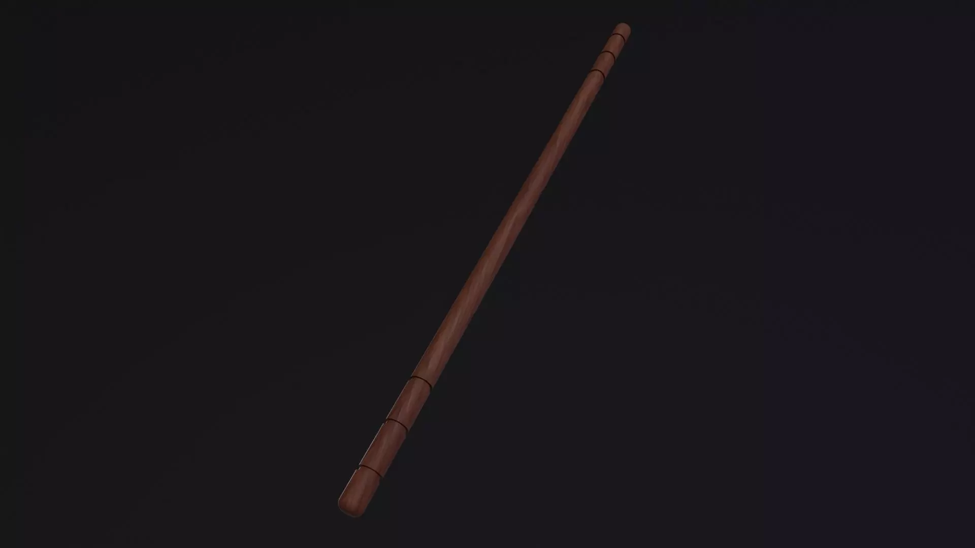 Martial Arts Stick Weapon Low-poly 3D model_0