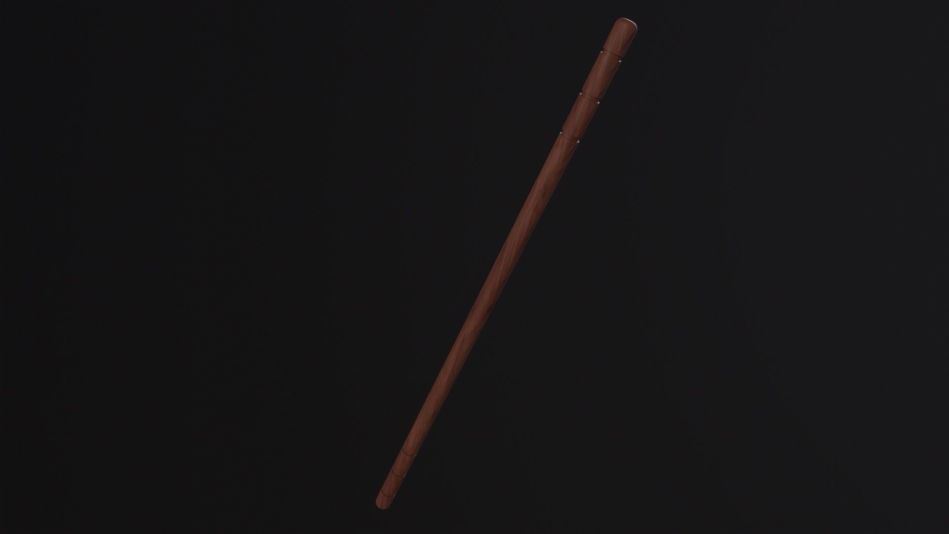 Martial Arts Stick Weapon Low-poly 3D model_2