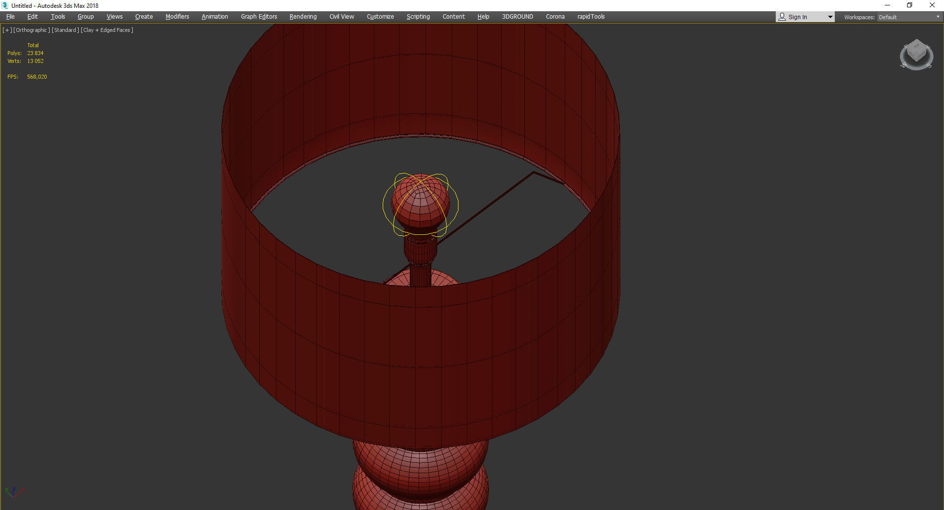 Currey and Co Luko Table Lamp Low-poly 3D model_4