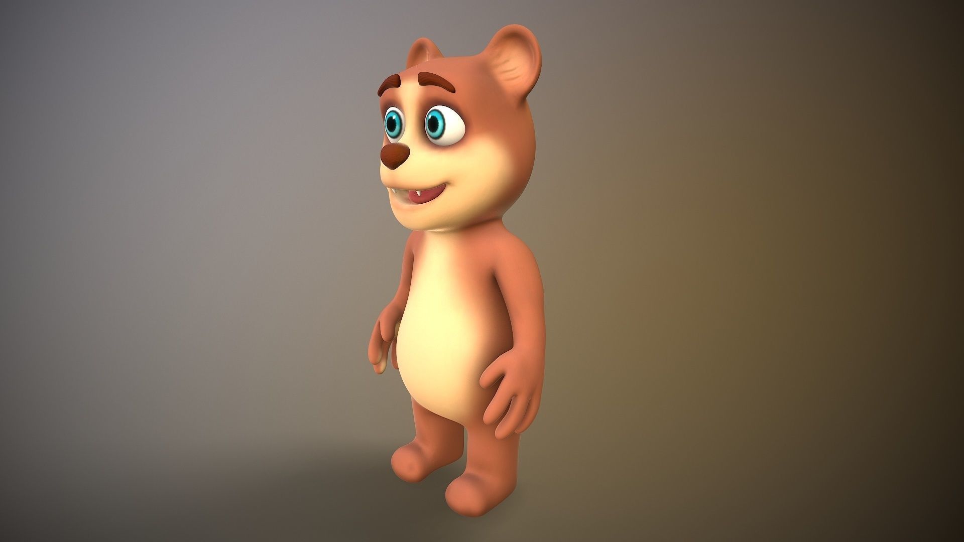 cartoon teddy bear Low-poly 3D model_8