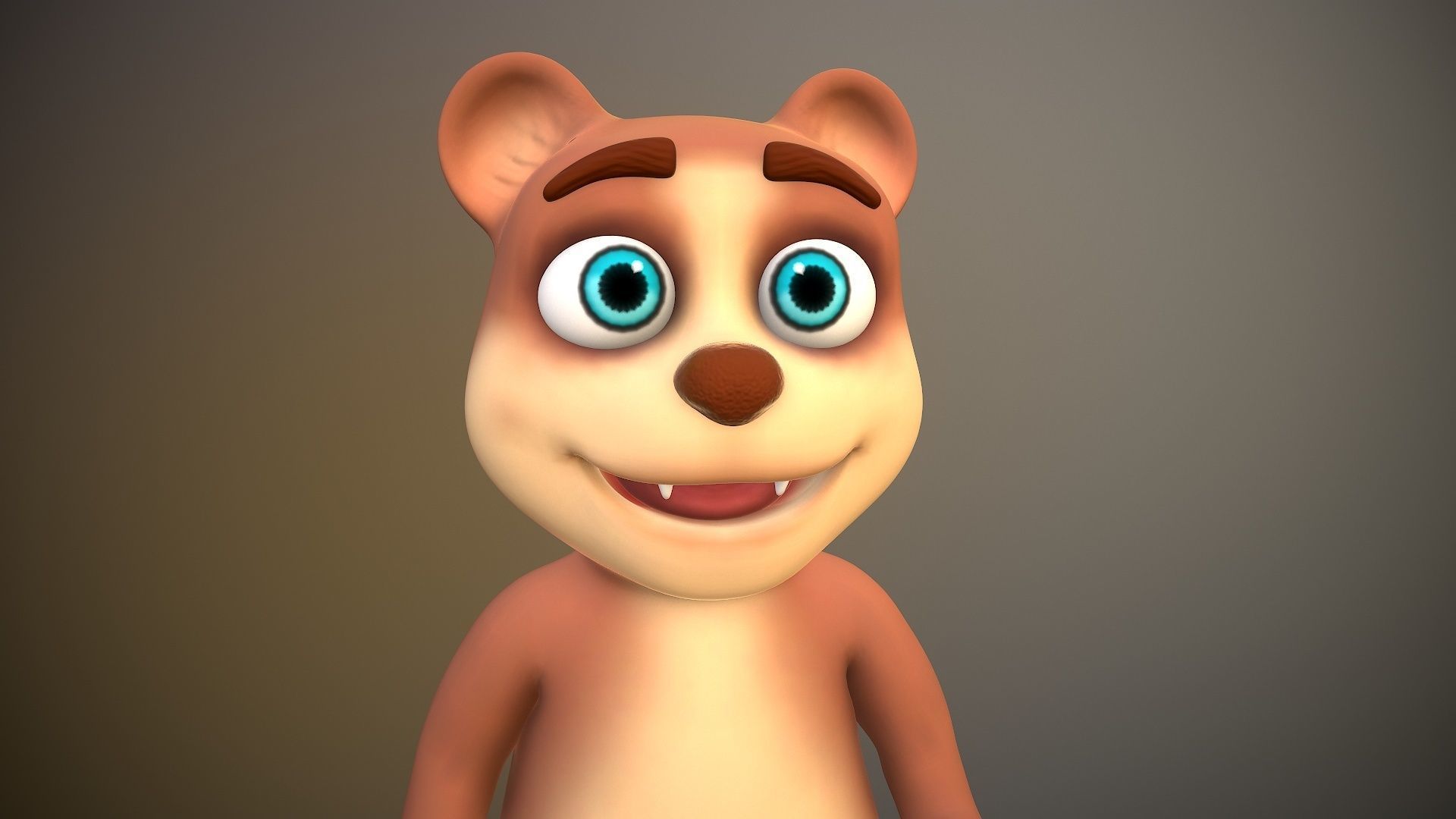 cartoon teddy bear Low-poly 3D model_9