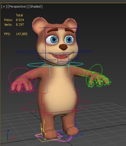 cartoon teddy bear Low-poly 3D model_10