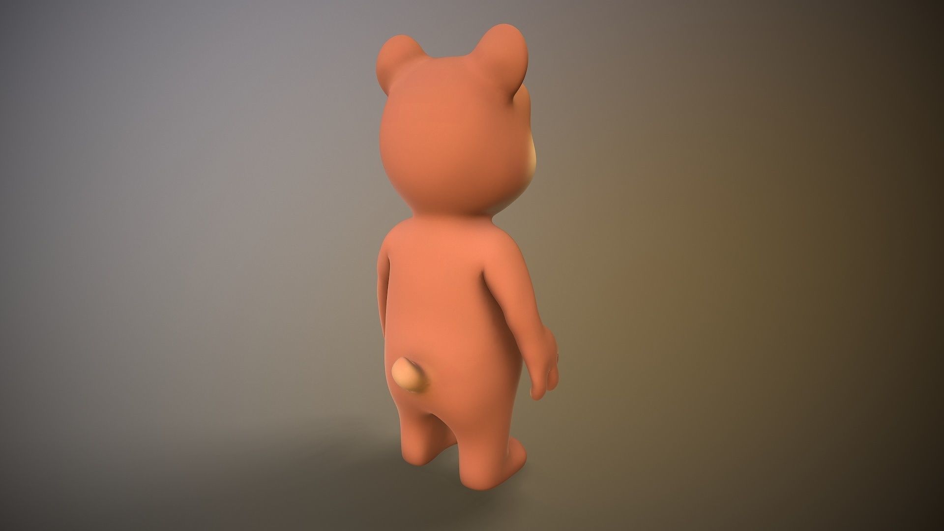 cartoon teddy bear Low-poly 3D model_5