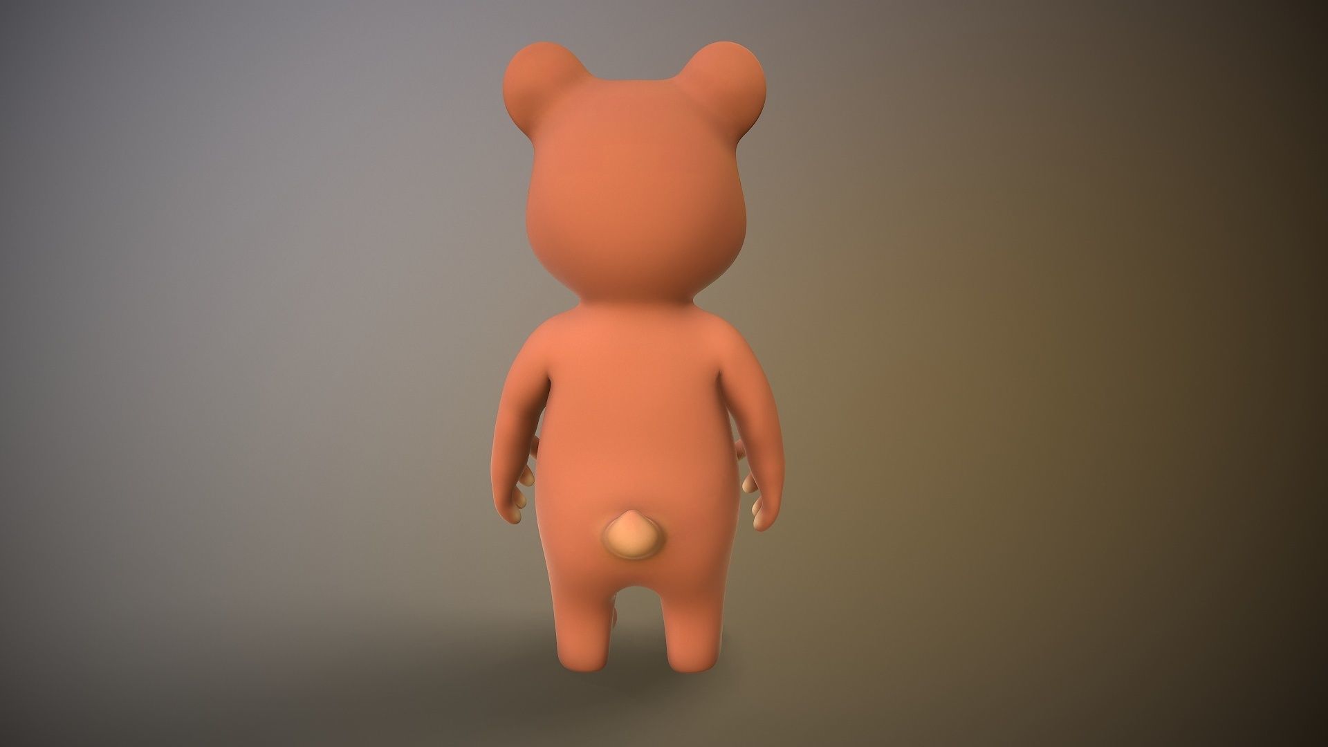 cartoon teddy bear Low-poly 3D model_6
