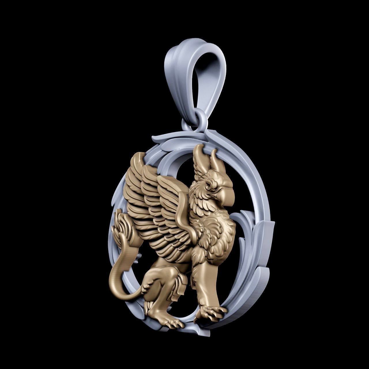 Pendant Griffin 3D print model_2