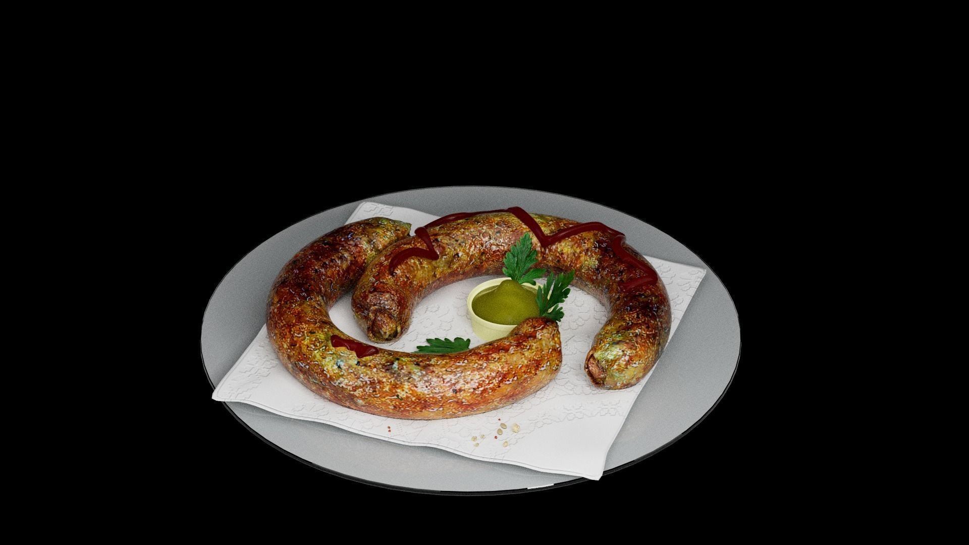 Baked sausage 3D model_21