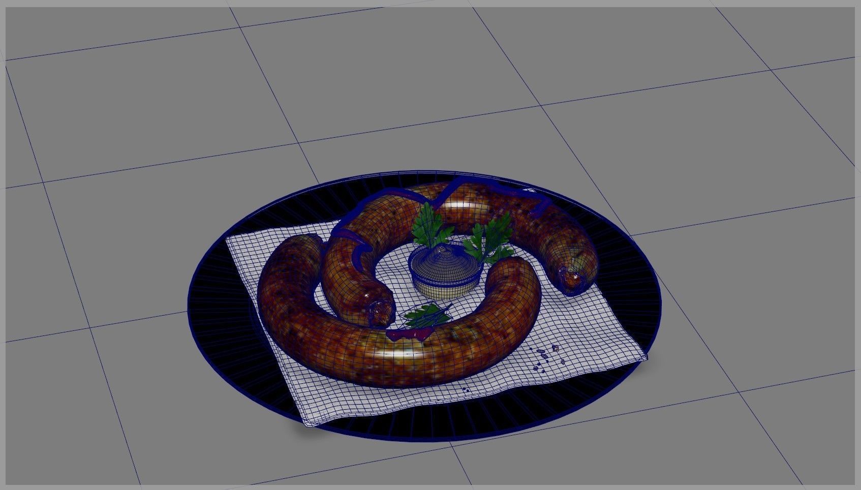 Baked sausage 3D model_28