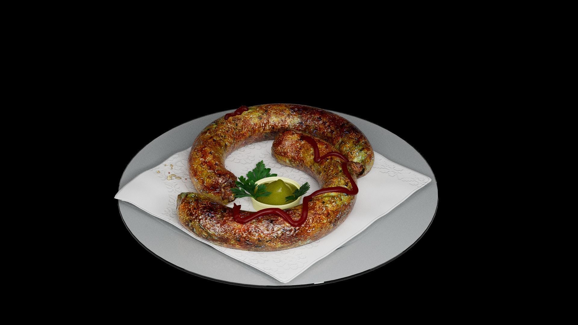 Baked sausage 3D model_15