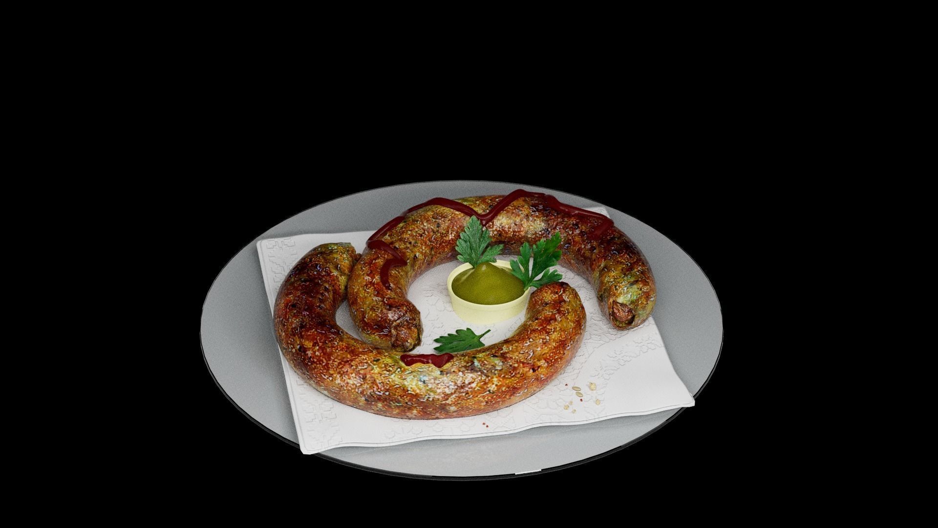 Baked sausage 3D model_24