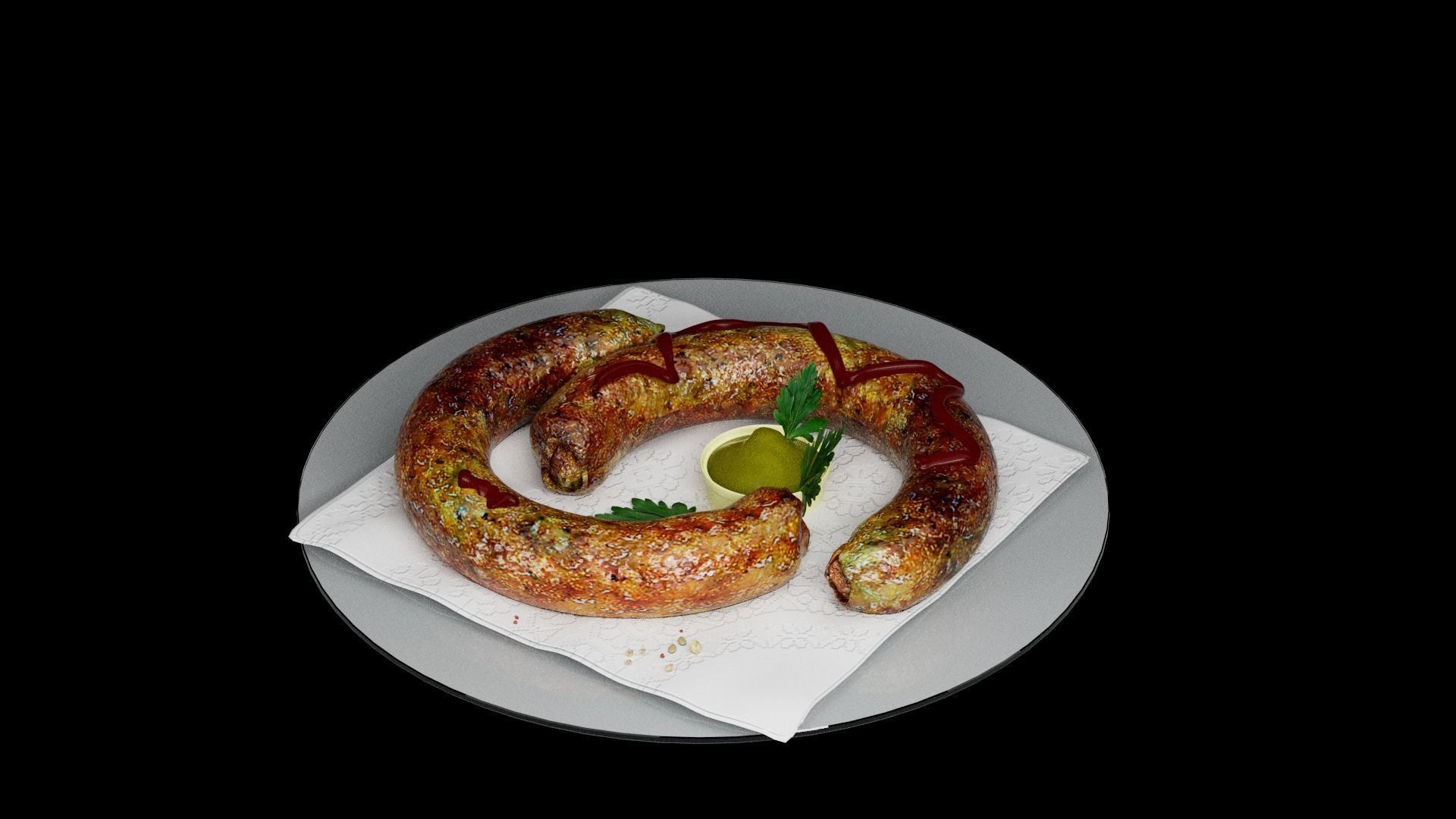 Baked sausage 3D model_20