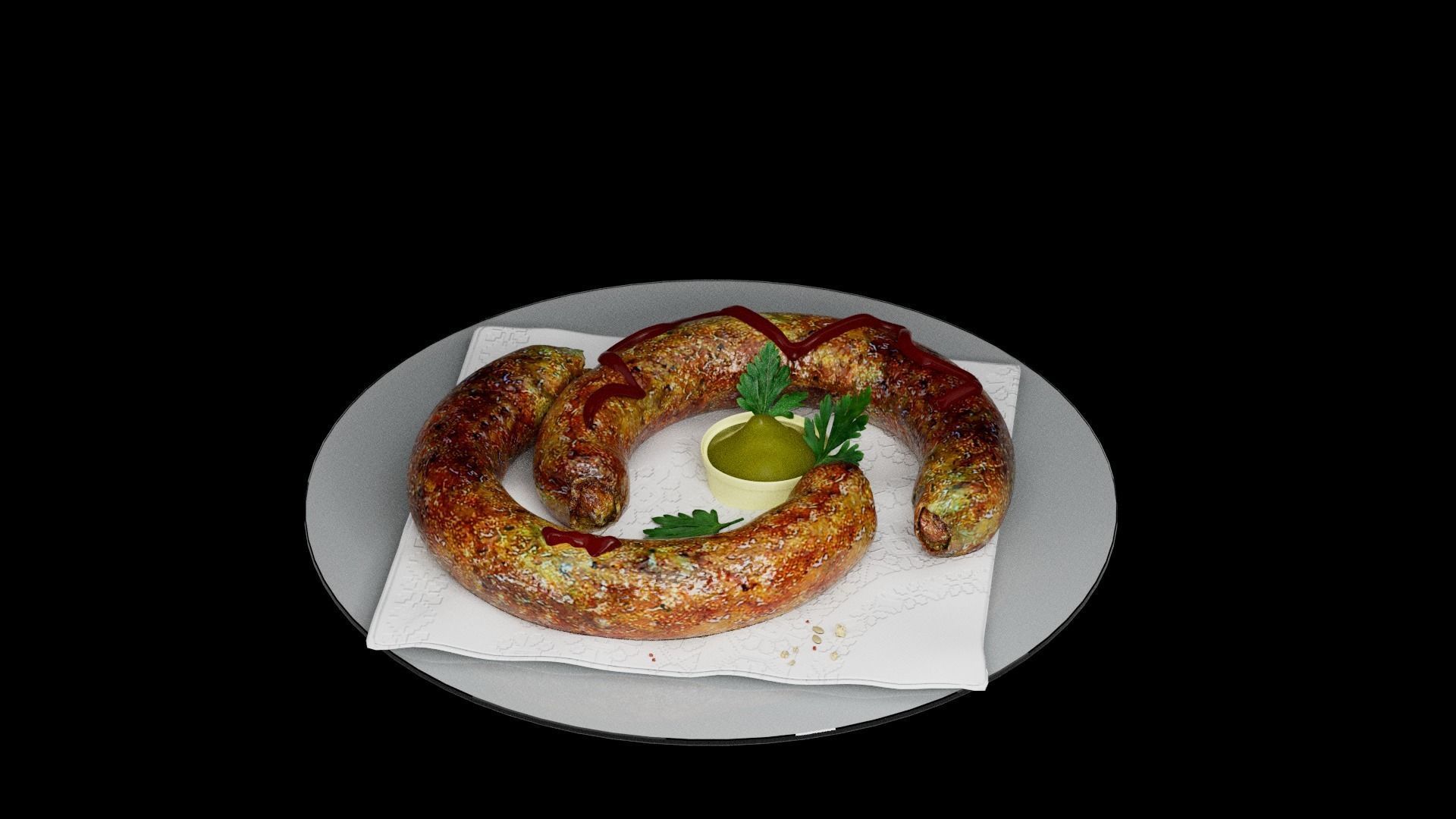 Baked sausage 3D model_22