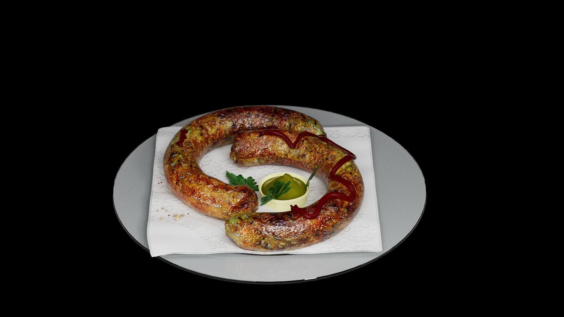 Baked sausage 3D model_17