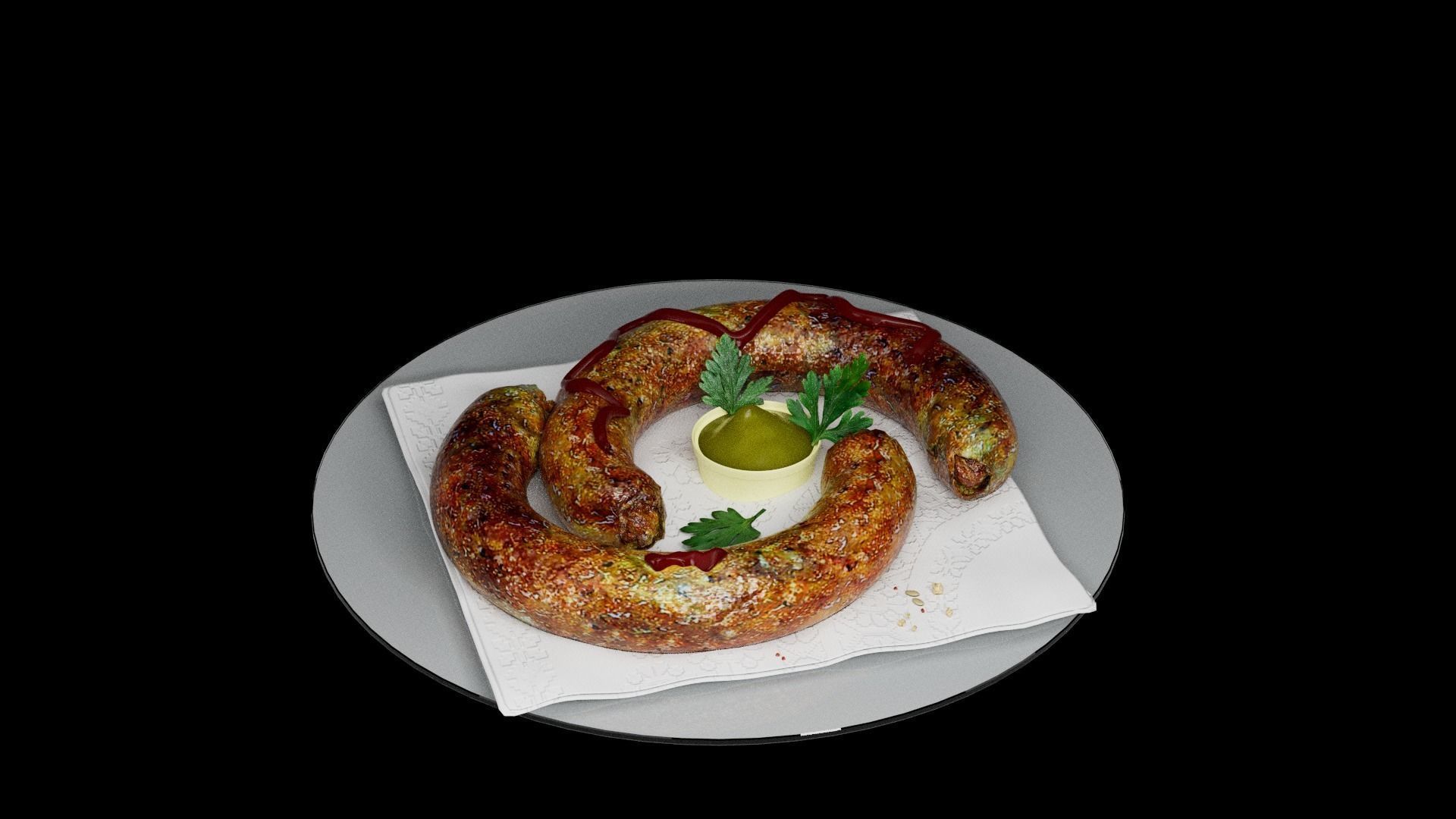 Baked sausage 3D model_25