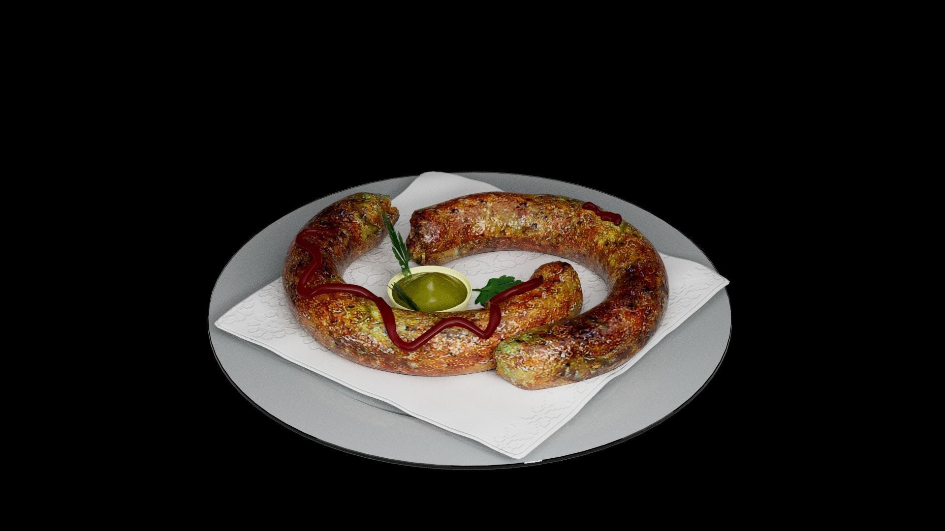 Baked sausage 3D model_11
