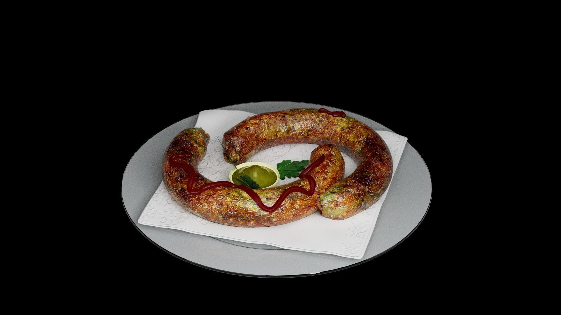 Baked sausage 3D model_12