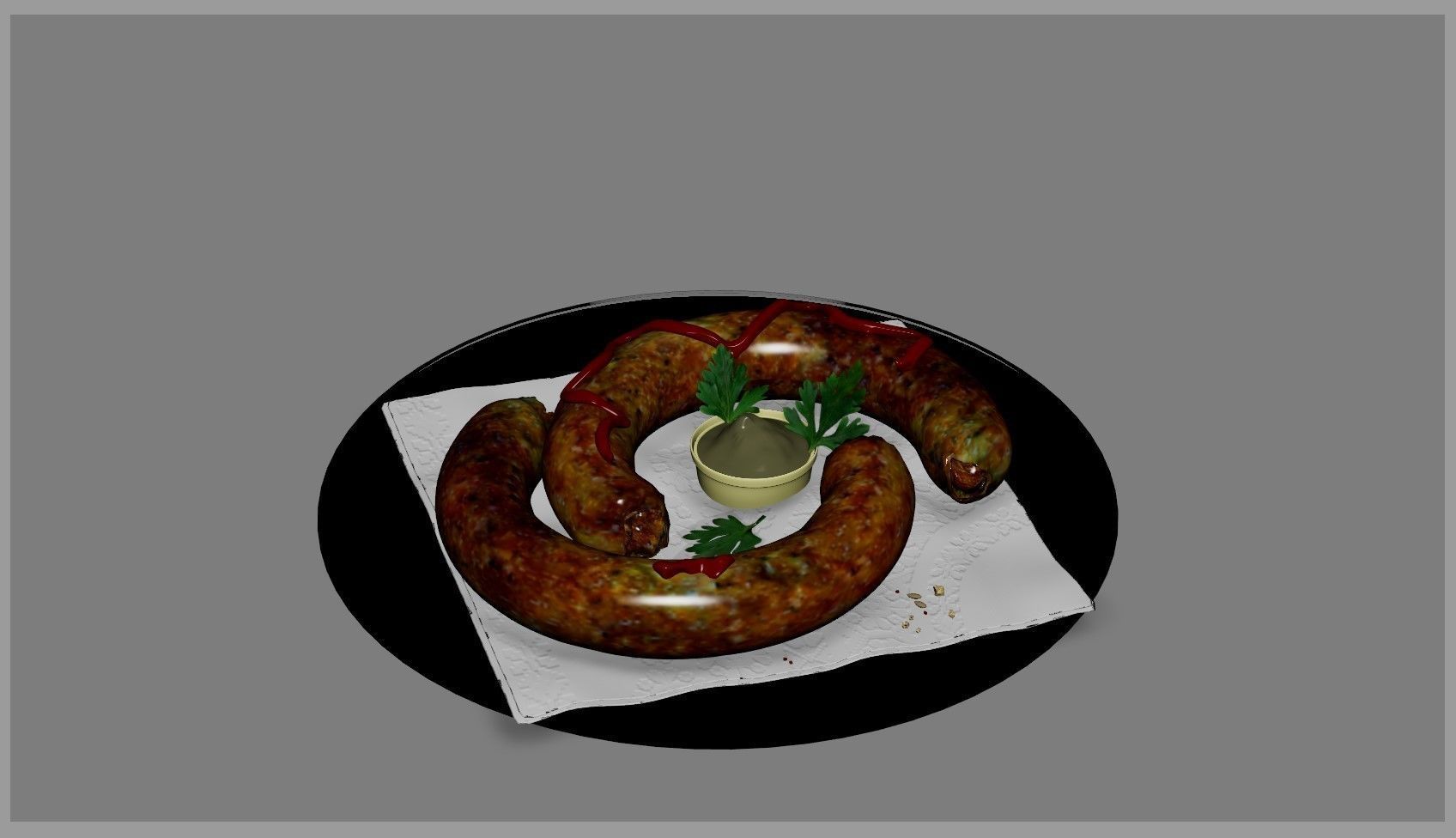 Baked sausage 3D model_27