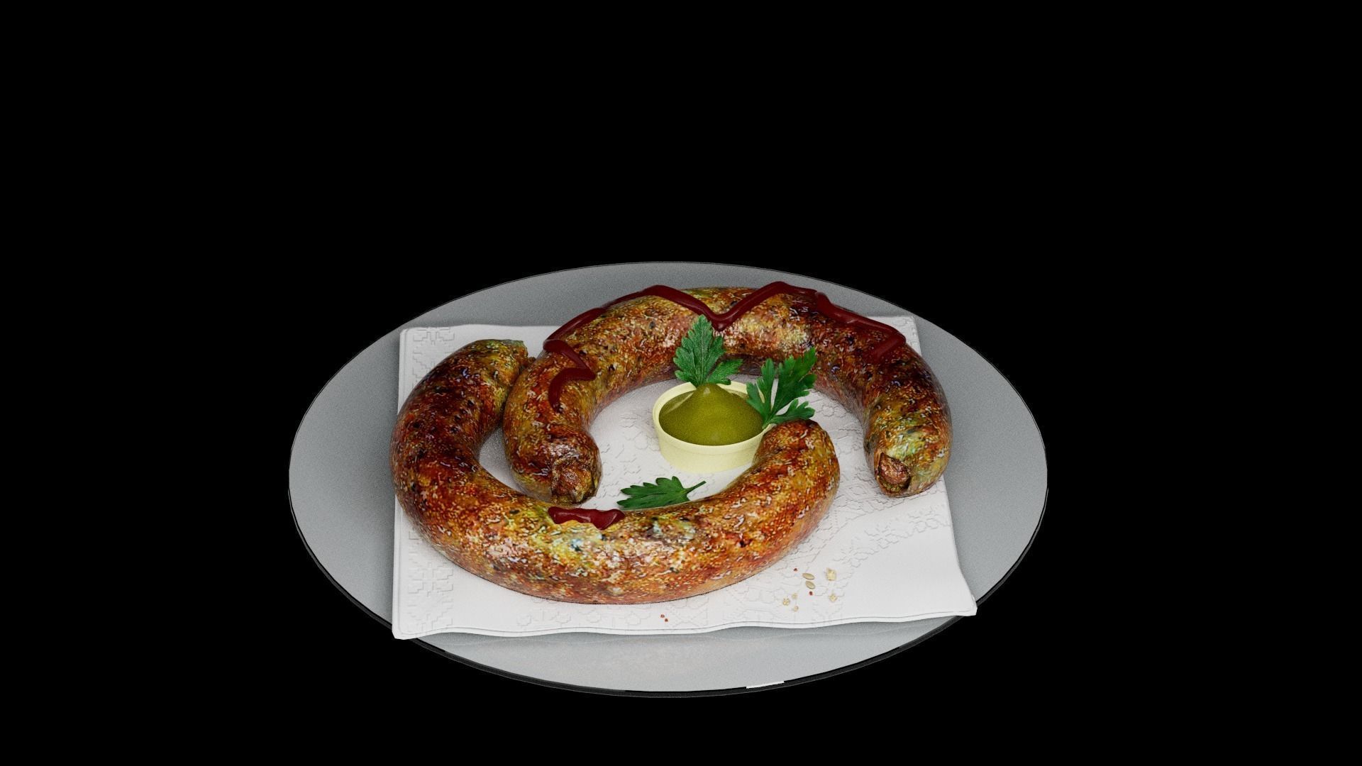 Baked sausage 3D model_23