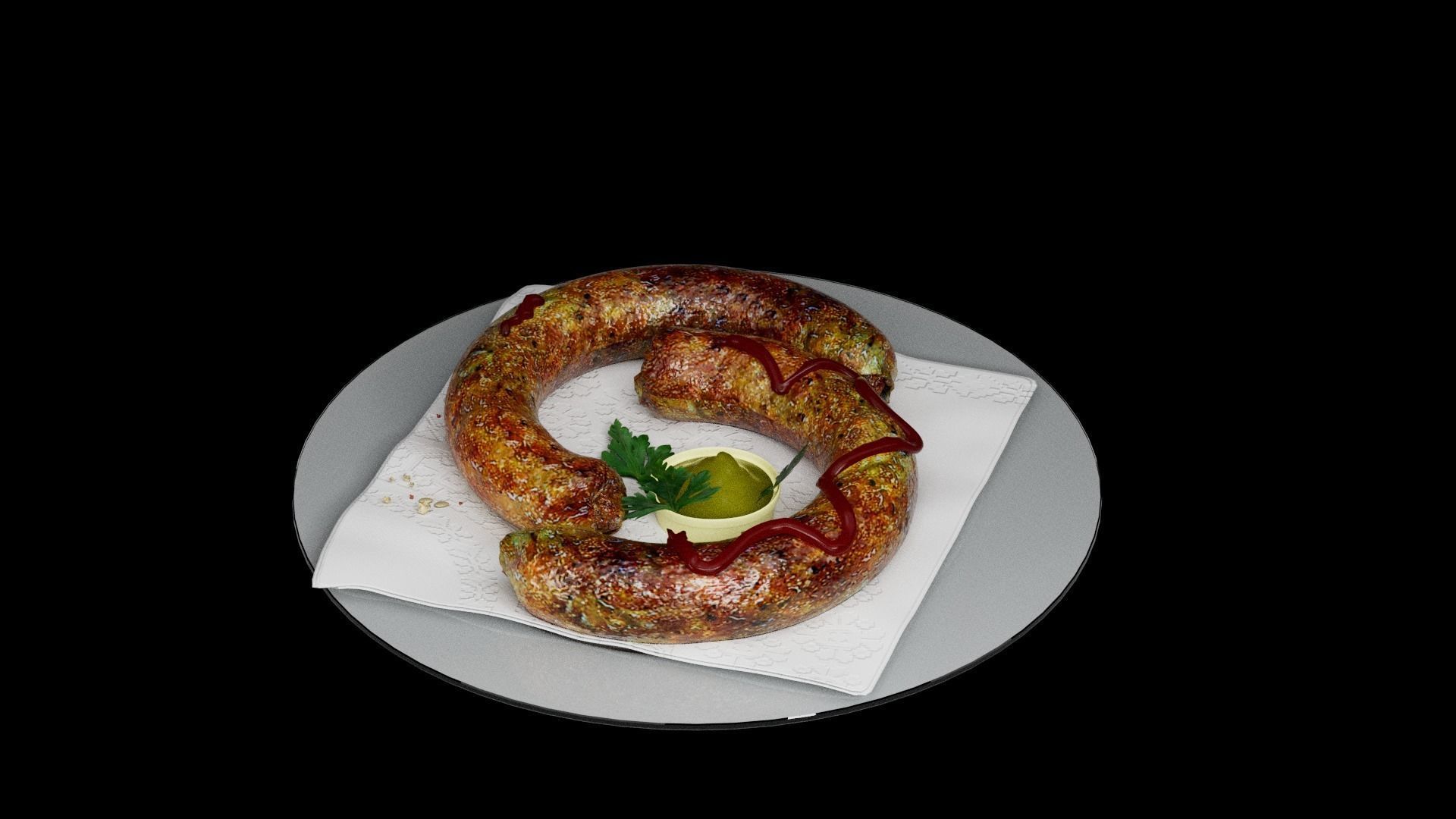 Baked sausage 3D model_16