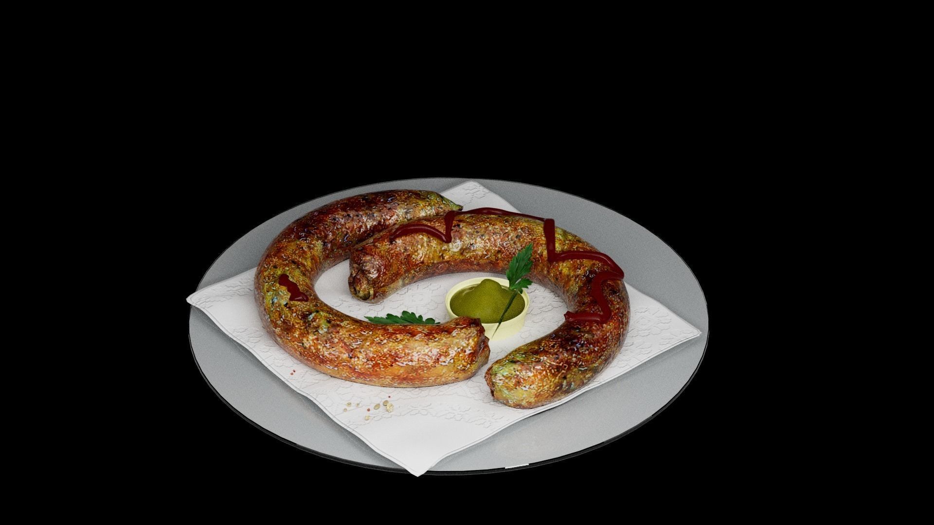 Baked sausage 3D model_19