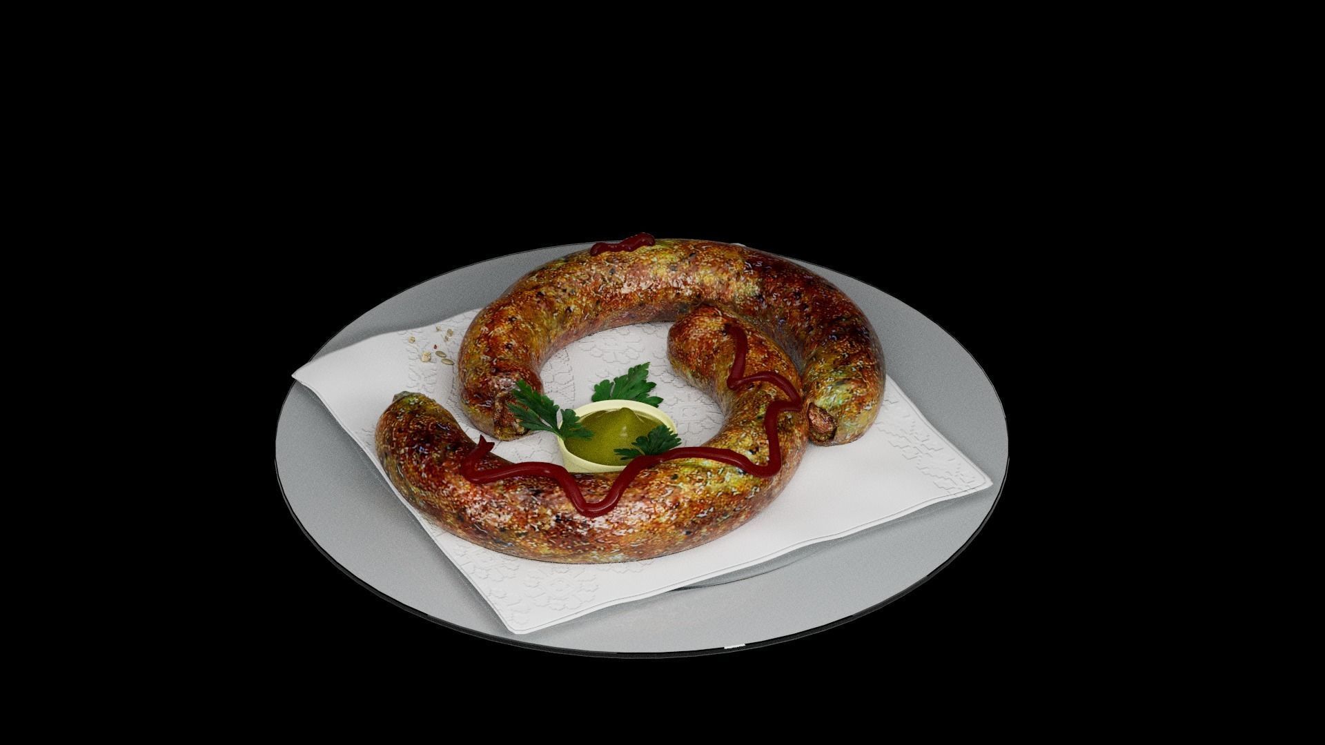 Baked sausage 3D model_14