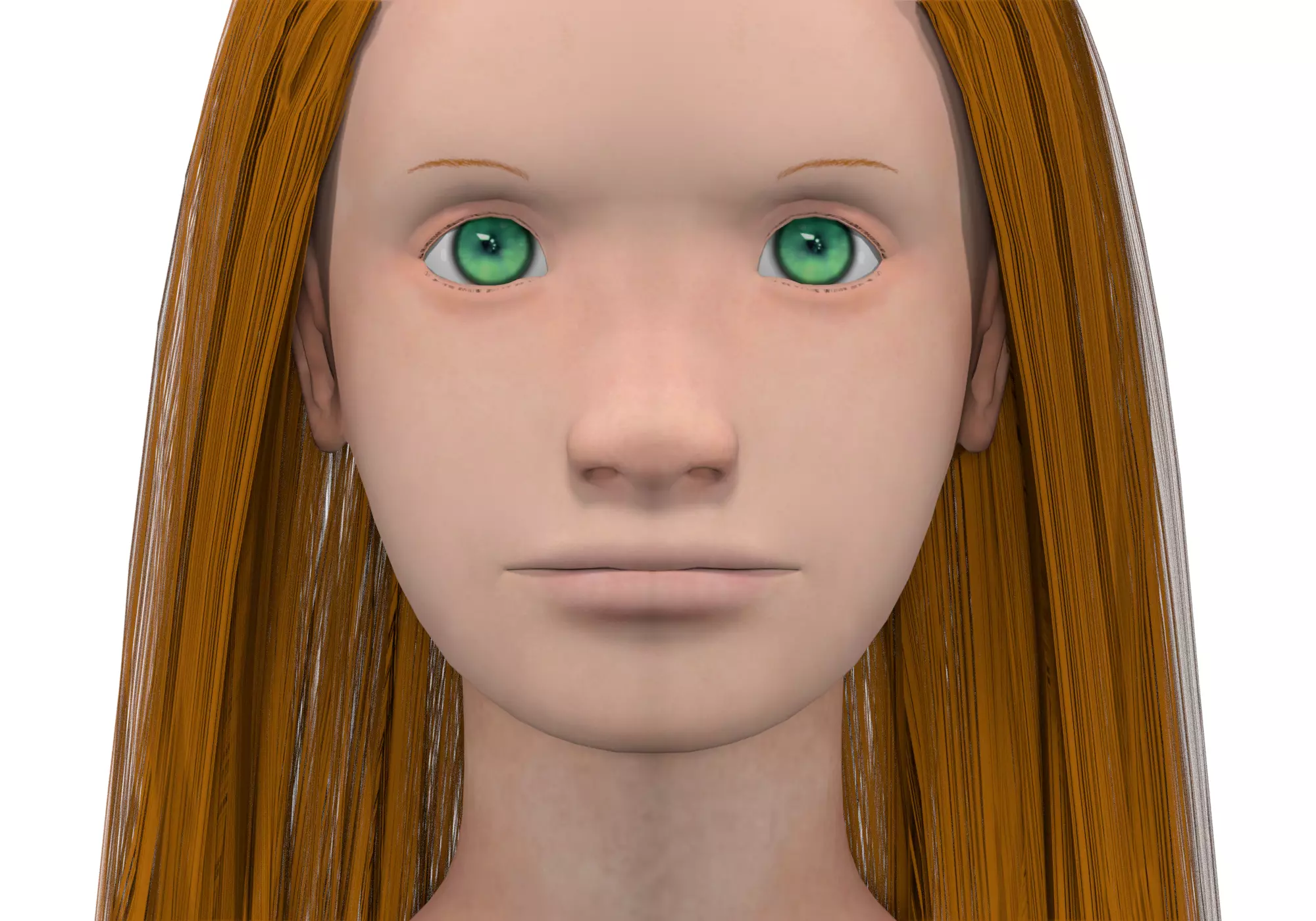 Girl with red hair 3D model