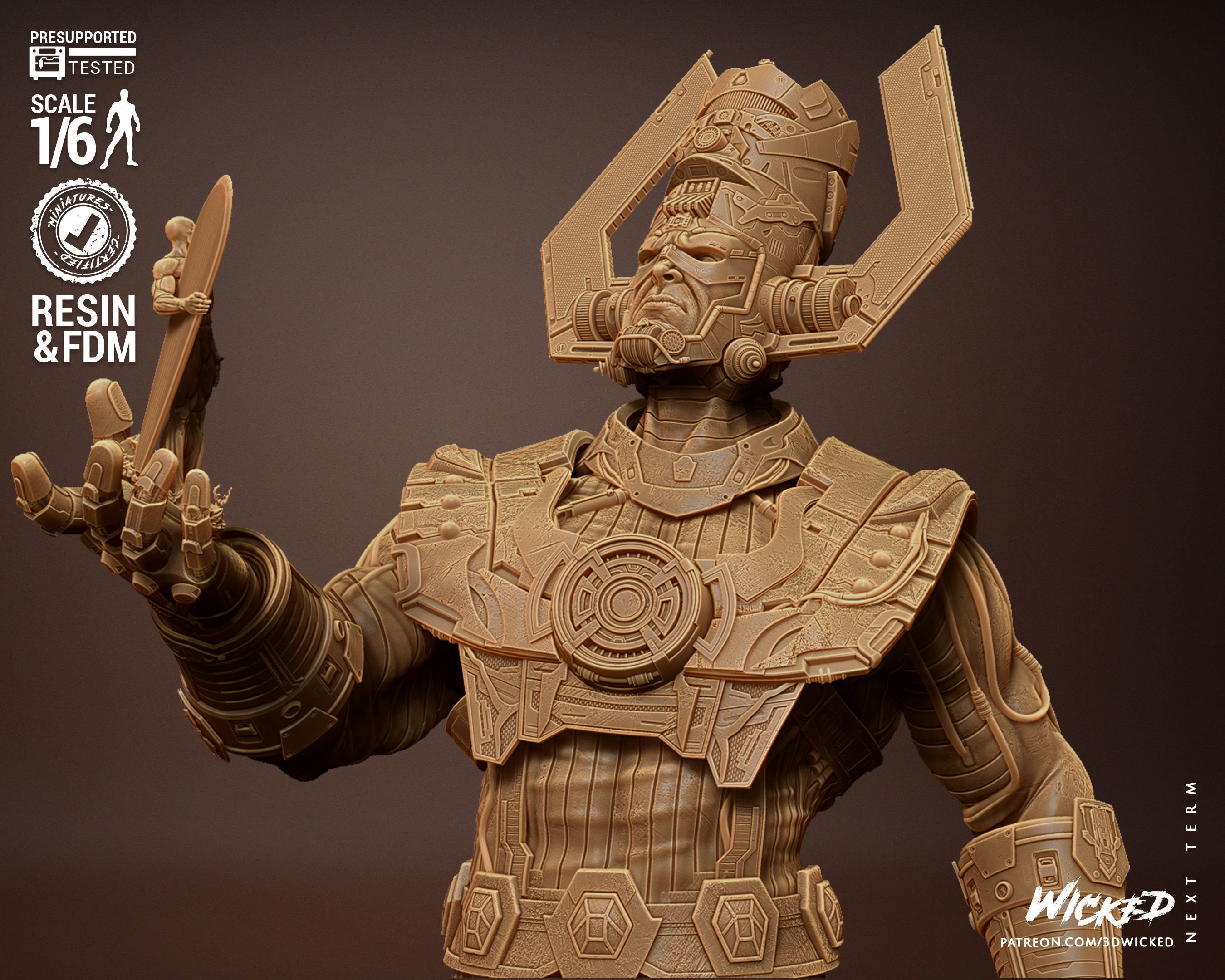 Wicked Marvel Galactus Sculpture Tested for 3D printing 3D print model_17