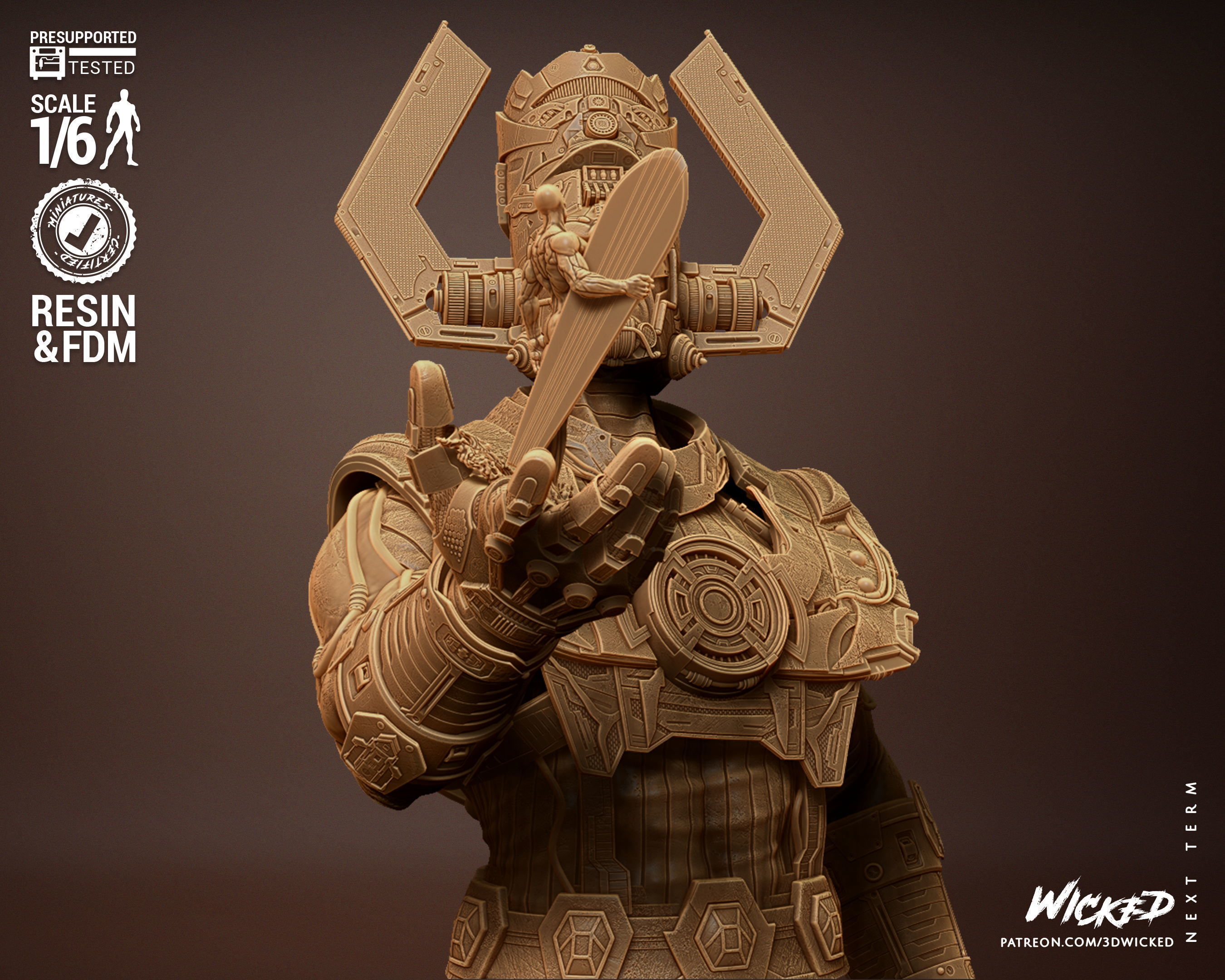 Wicked Marvel Galactus Sculpture Tested for 3D printing 3D print model_15