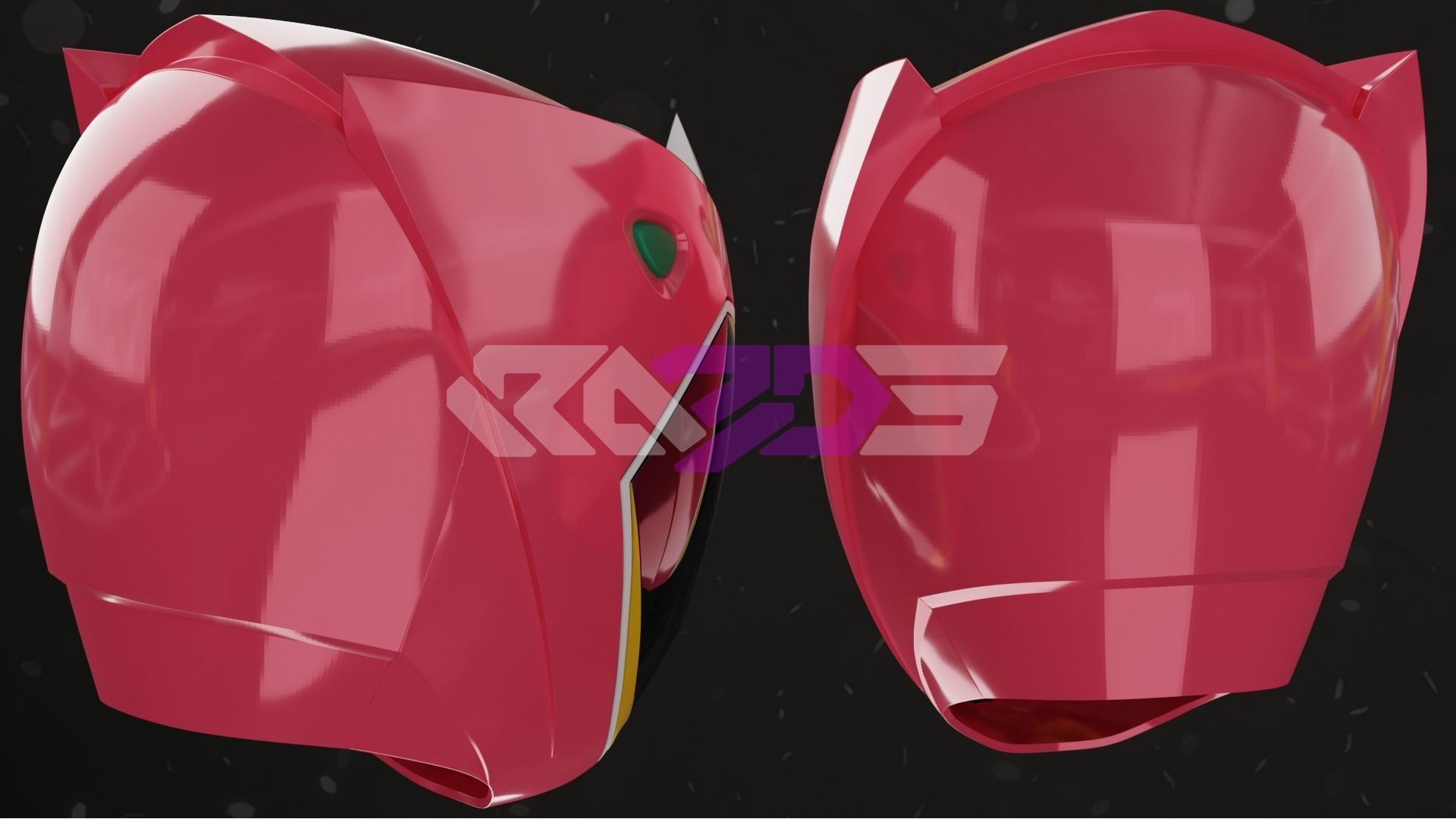Sentai kyoryuger Pink helmet 3D print model_1