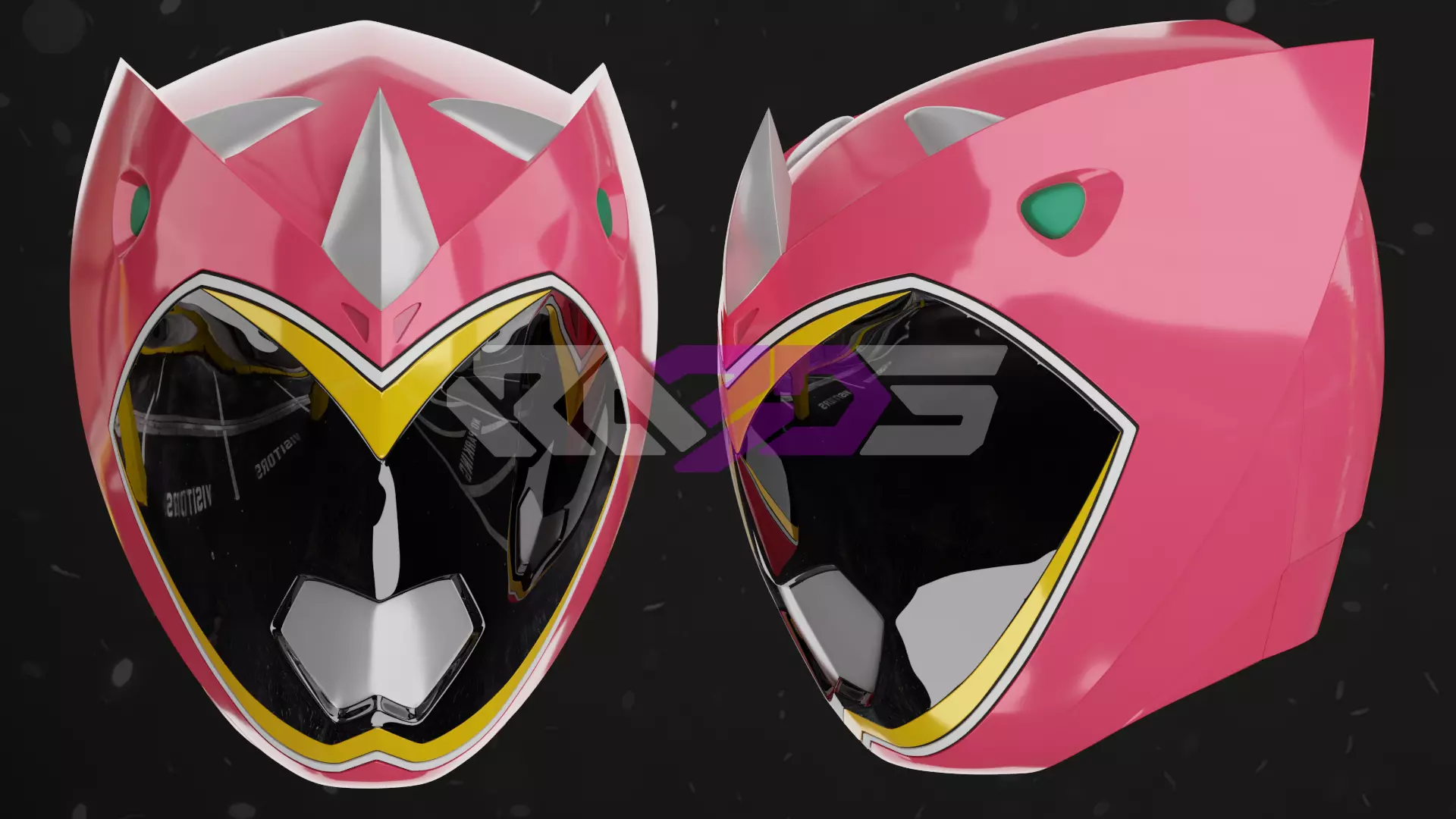 Sentai kyoryuger Pink helmet 3D print model_0