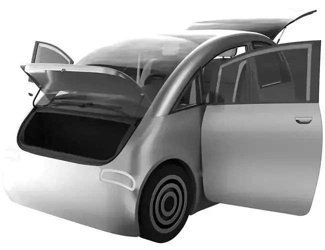 Tiny electric car Peripeteia grey 3D model