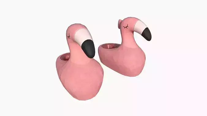 Slippers C01 Pink Flamingo - Costume Character Design Low-poly 3D model