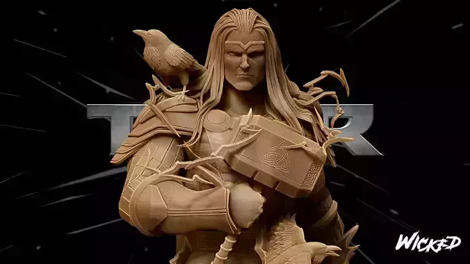 Wicked Marvel Thor Bust Tested for 3D printing