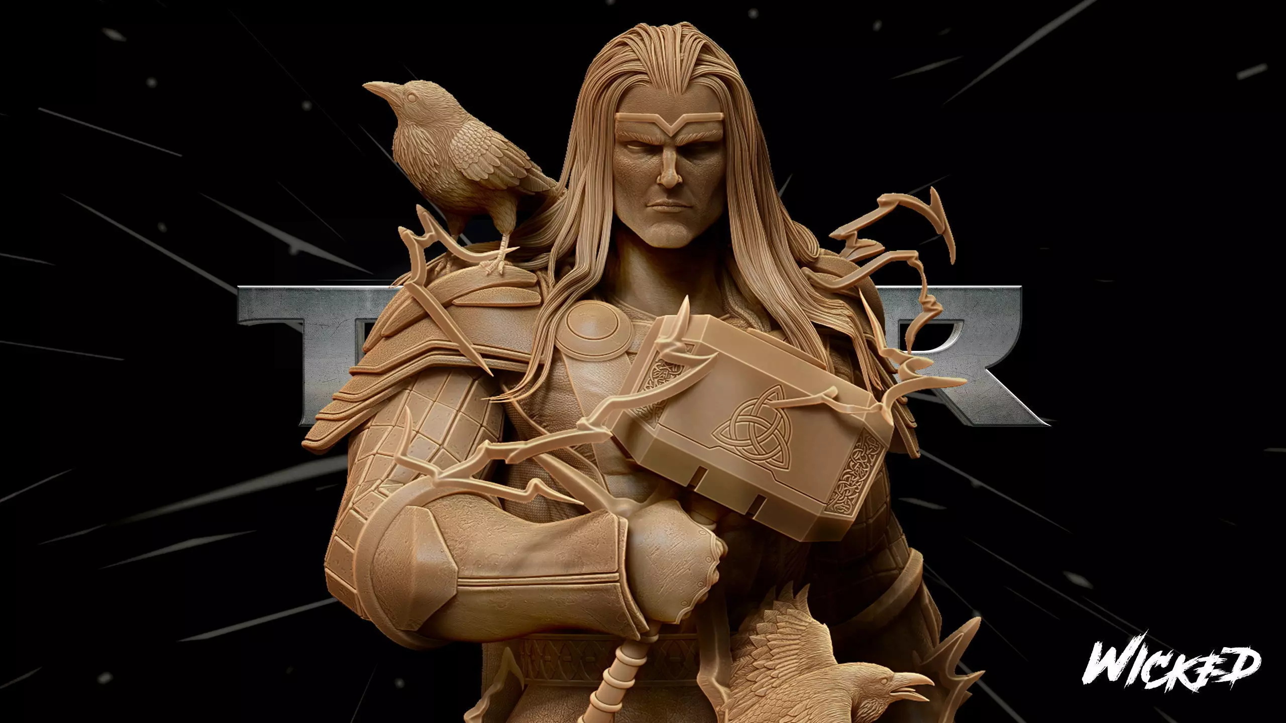 Wicked Marvel Thor Bust Tested for 3D printing 3D print model