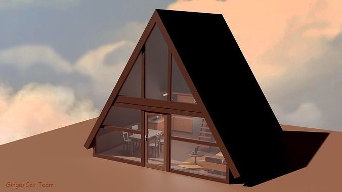 Cozy house Low-poly 3D model