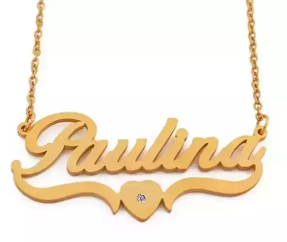 Paulina  Heart Name Necklace