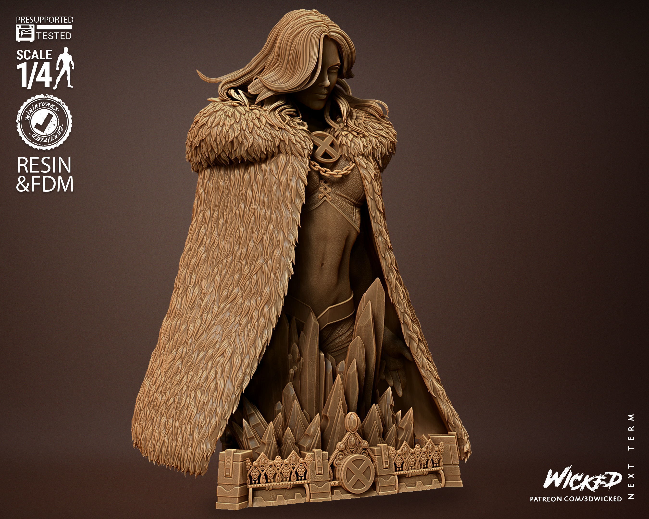 Wicked Marvel Emma Frost Bust Tested for 3D printing 3D print model_55