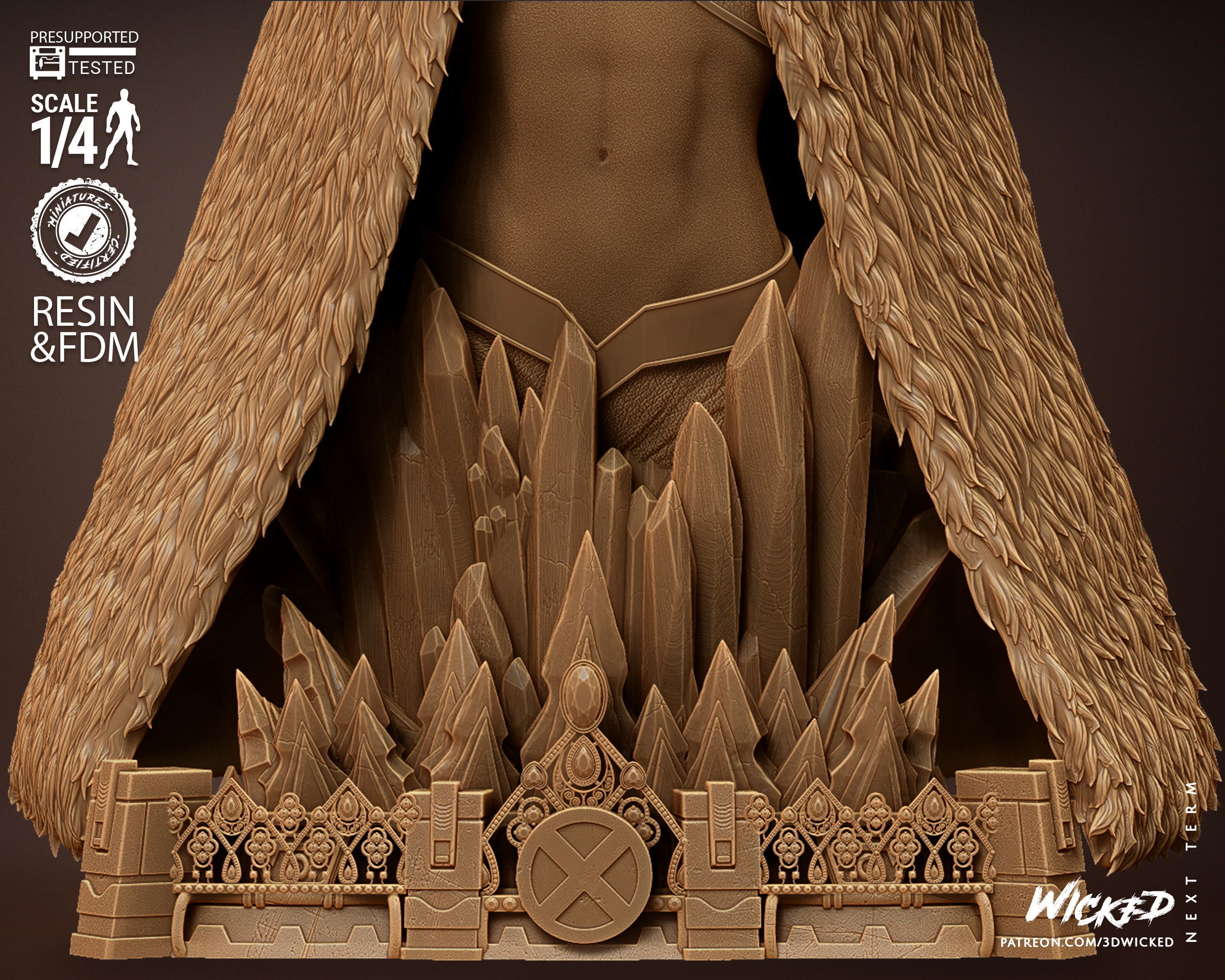 Wicked Marvel Emma Frost Bust Tested for 3D printing 3D print model_17