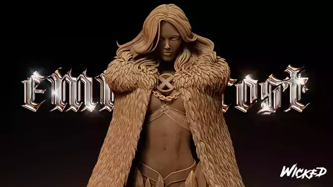 Wicked Marvel Emma Frost Bust Tested for 3D printing 3D print model