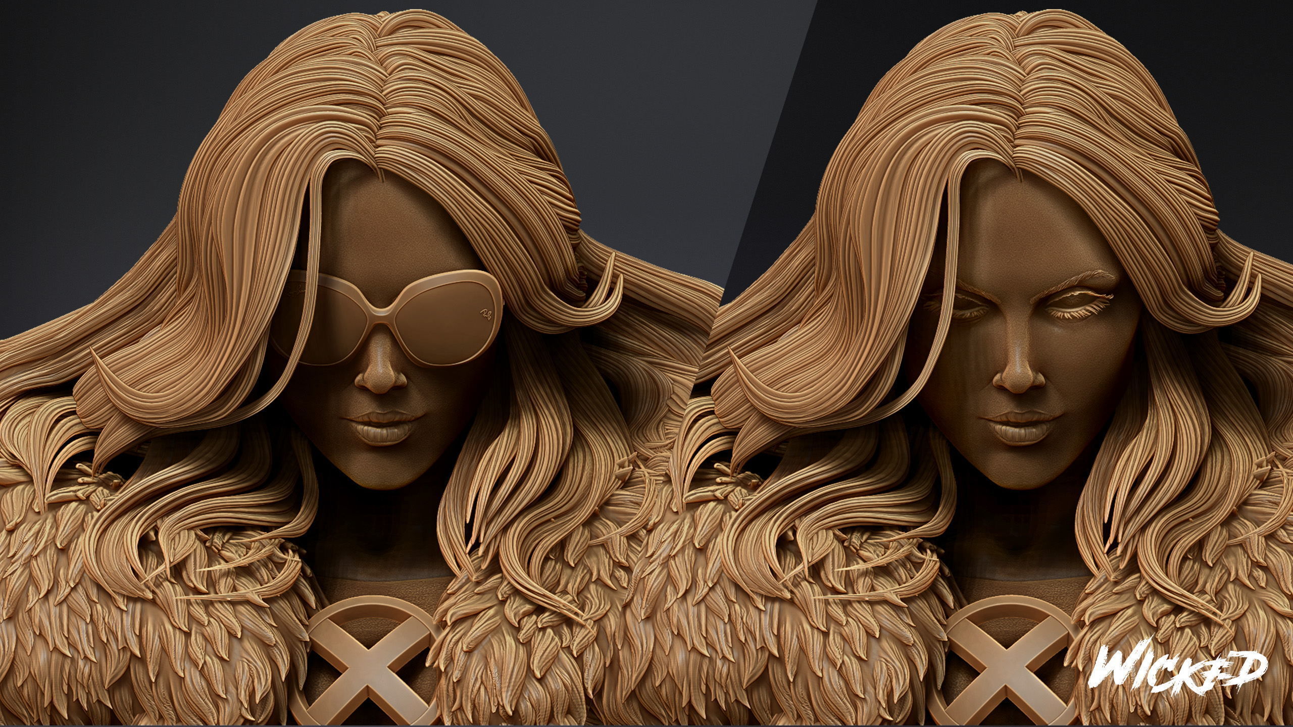 Wicked Marvel Emma Frost Bust Tested for 3D printing 3D print model_26