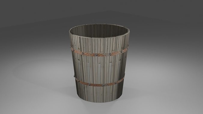 Wooden Bucket Free low-poly 3D model
