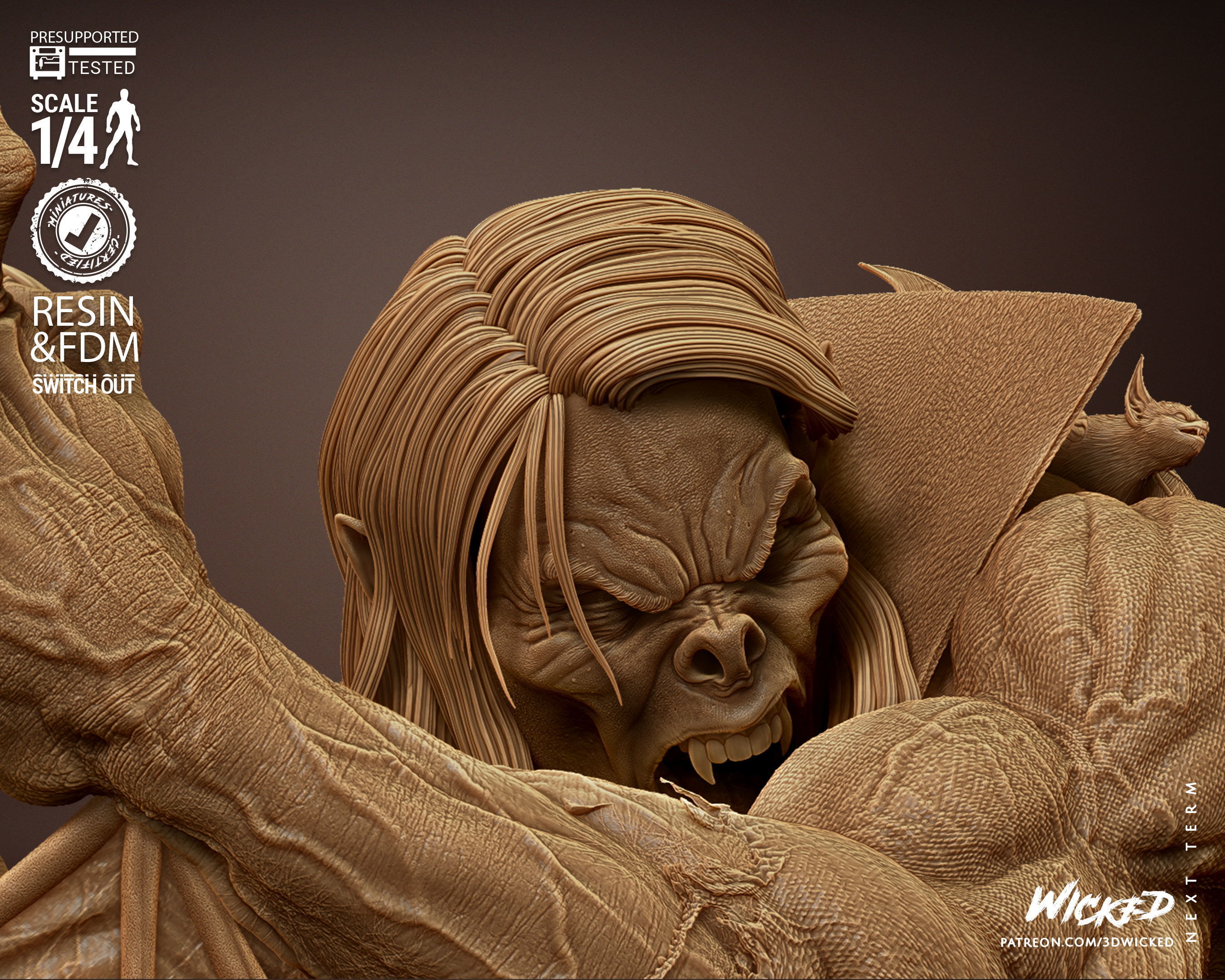 Wicked Marvel Morbius Bust Tested for 3D printing 3D print model_38