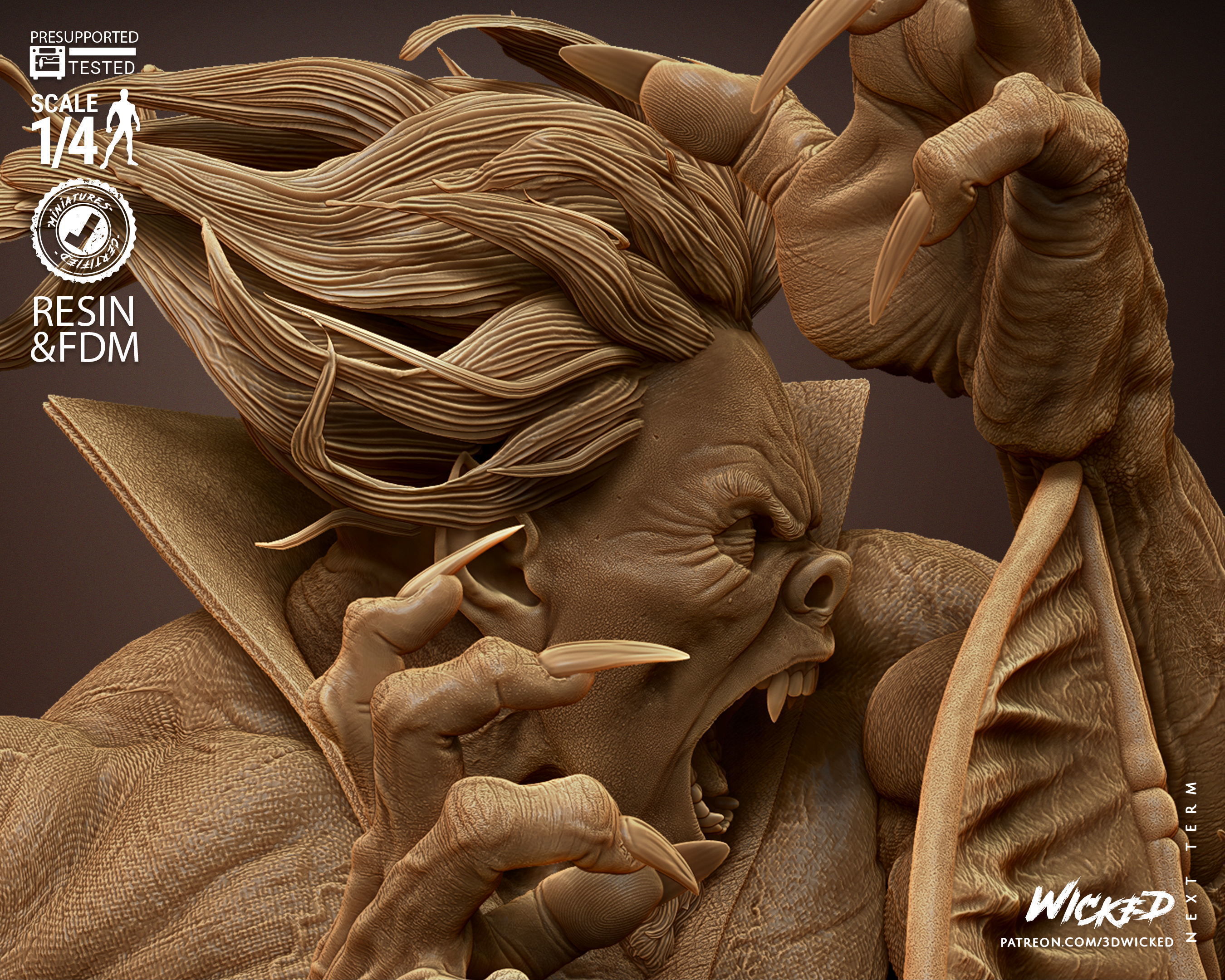 Wicked Marvel Morbius Bust Tested for 3D printing 3D print model_40