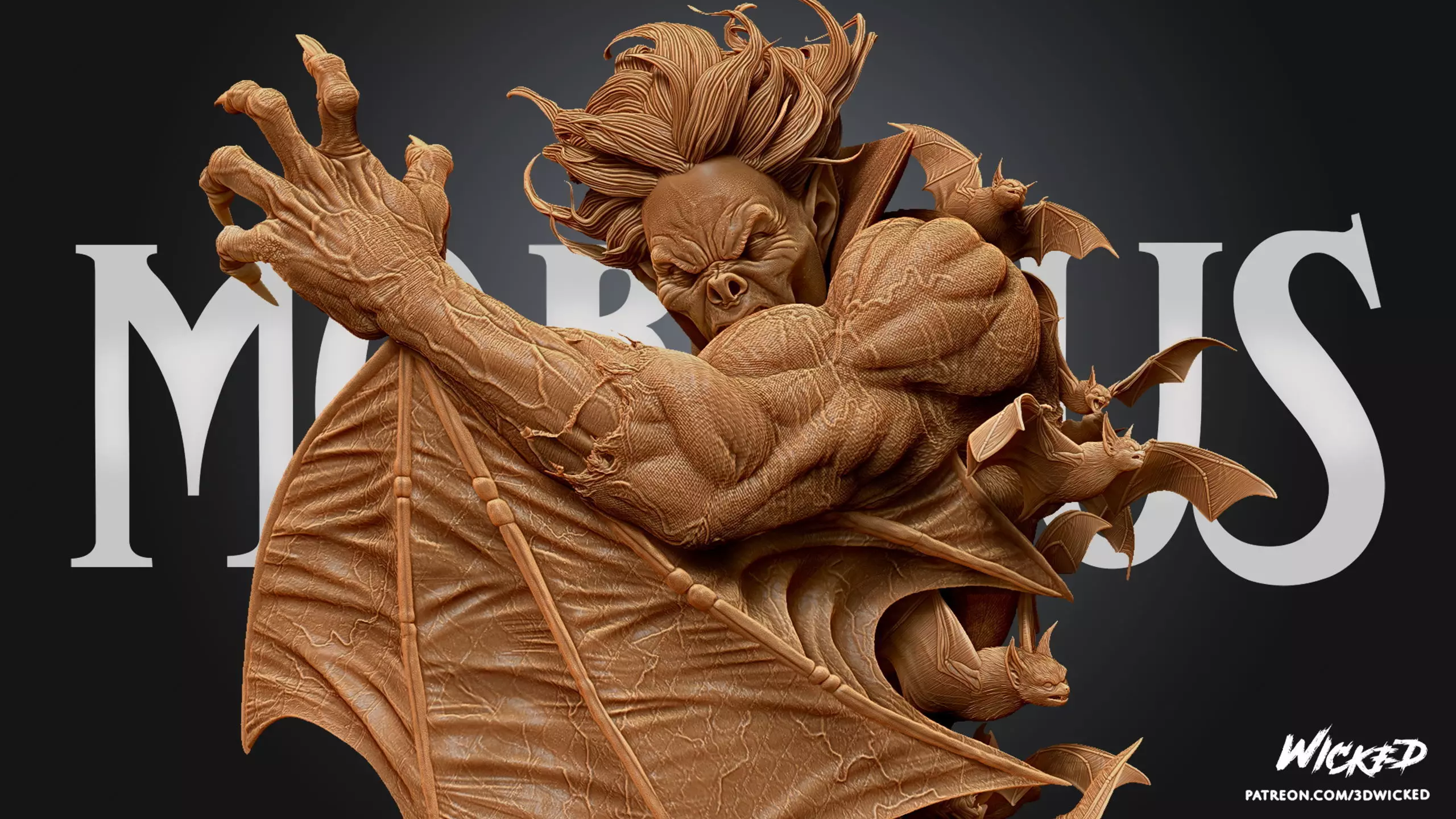 Wicked Marvel Morbius Bust Tested for 3D printing 3D print model_0