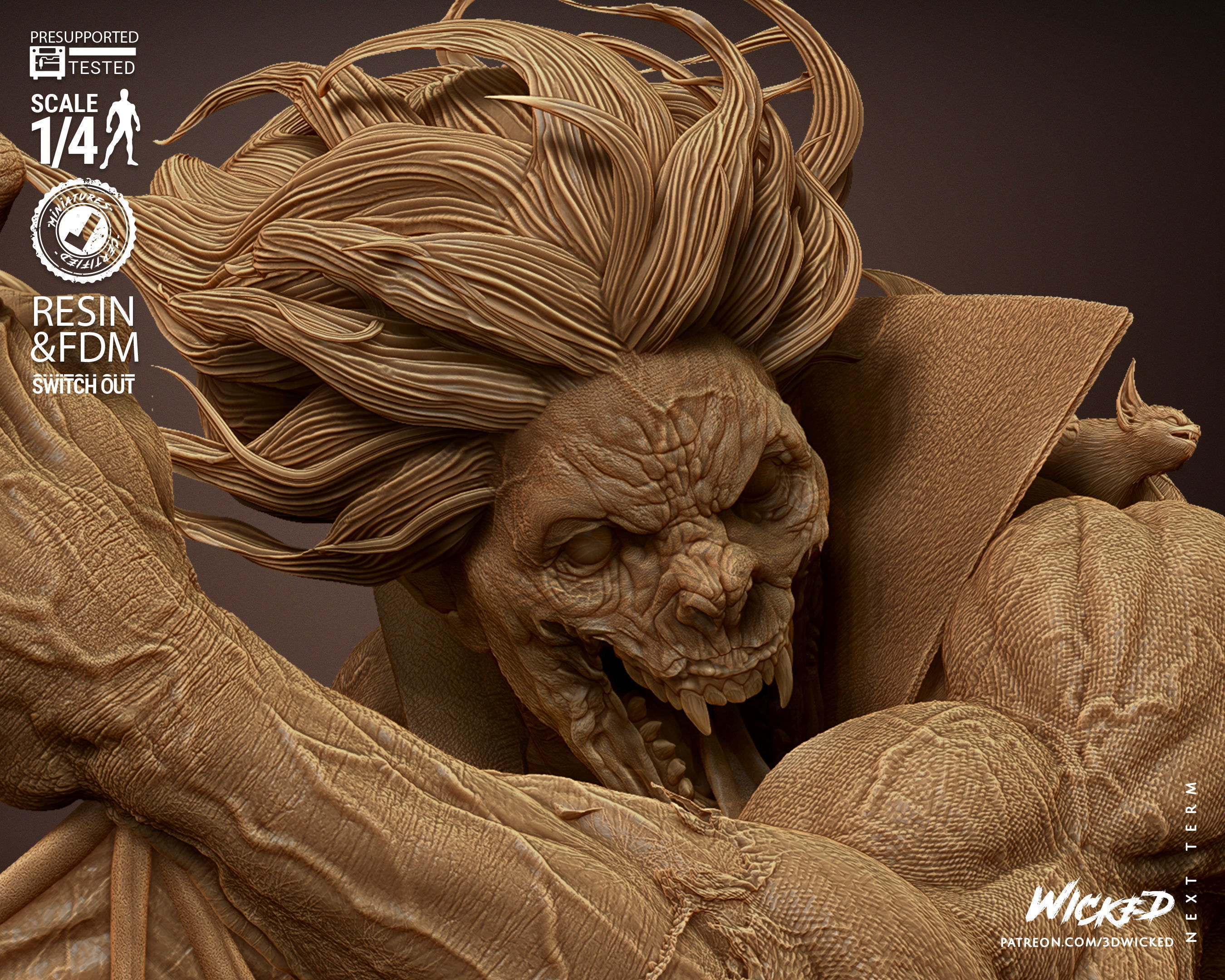 Wicked Marvel Morbius Bust Tested for 3D printing 3D print model_35