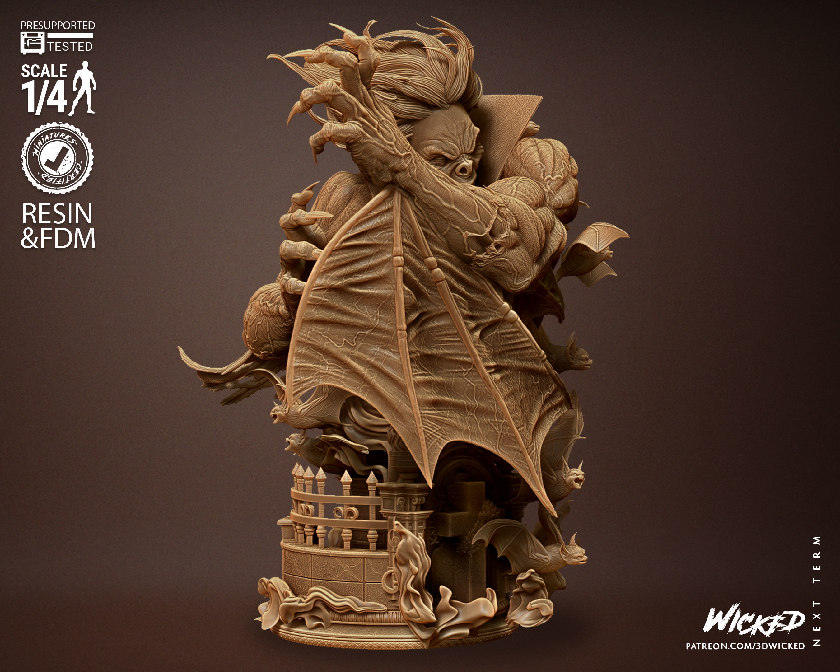 Wicked Marvel Morbius Bust Tested for 3D printing 3D print model_20